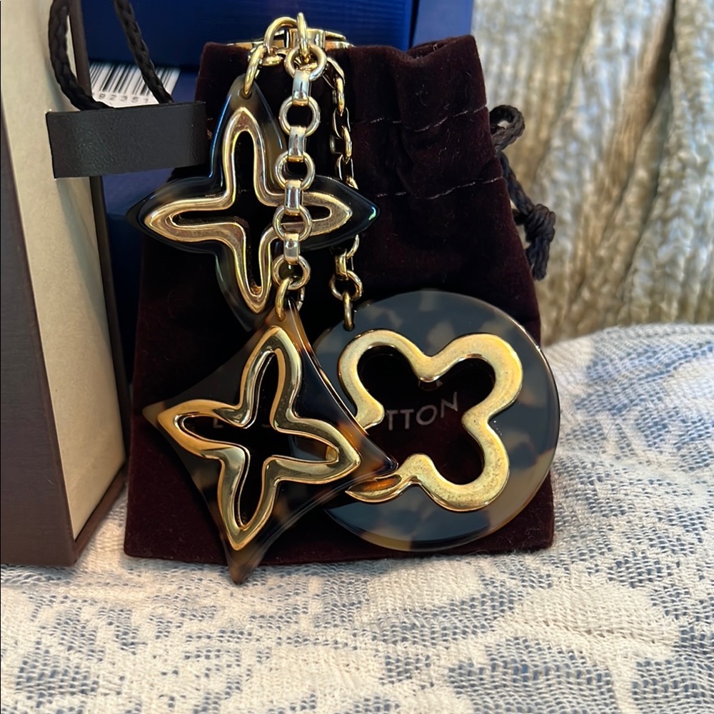 Louis Vuitton Gold and Black Key chain or bag charm.